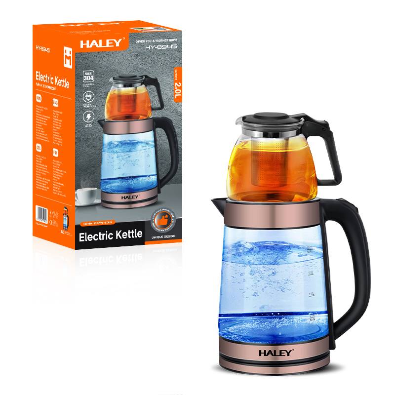 طقم غلاية كهربائية  مع إبريق شاي HY-8945