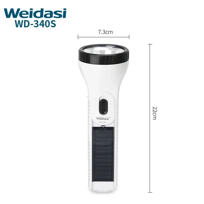 كشاف يدوي شمسي أبيض WD-340S