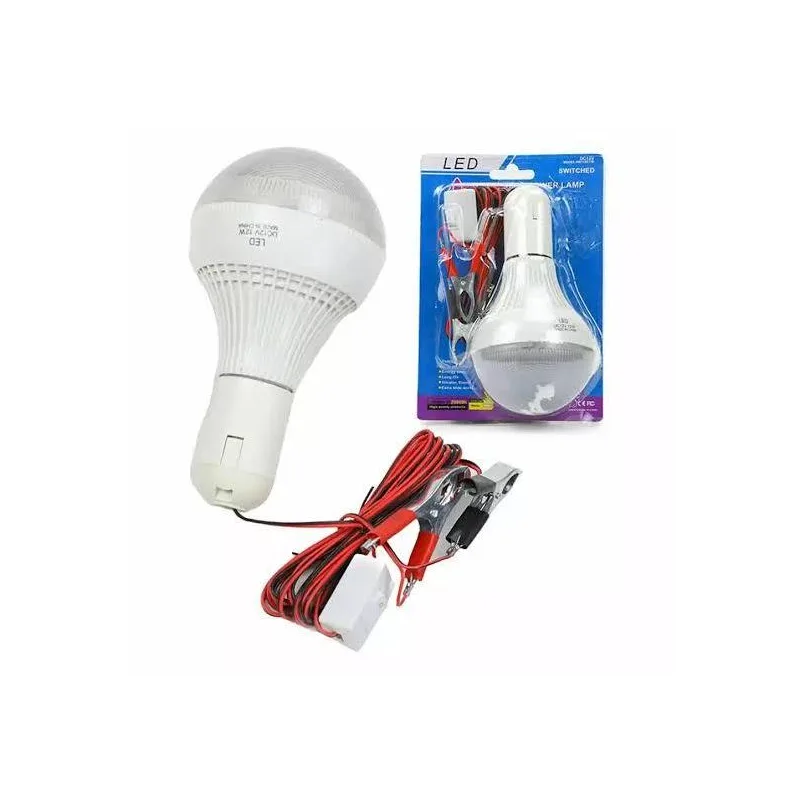 لمبة مع سلك ومشابك بطارية