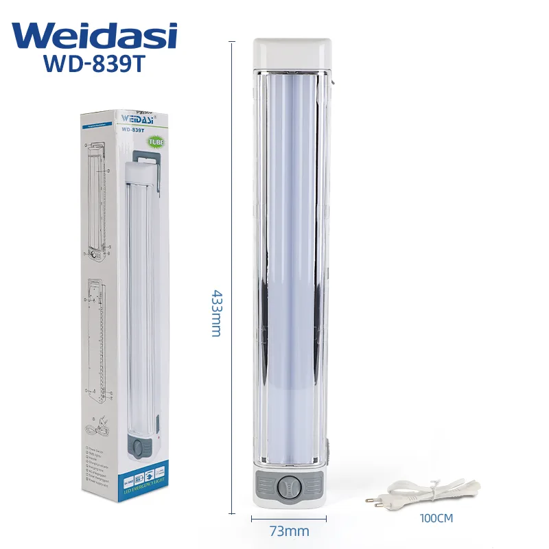 مصباح طوارئ قابل للشحن بتصميم طولي WD-839T