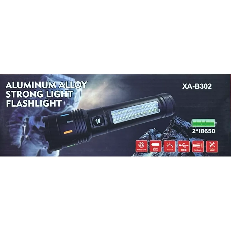 كشاف يدوي مع إنارة جانبية عريضة XA-B302